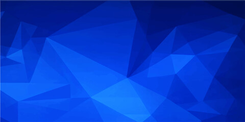 Obraz premium Abstract blue geometric background featuring a stylish crystal triangle pattern and light polygon glass texture for a modern business banner wallpaper design