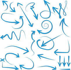 Fototapeta premium Set of arrow icons. vector illustration arrow shapes in various styles.