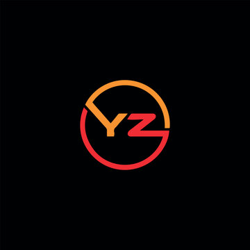 letter yz text logo design vector format