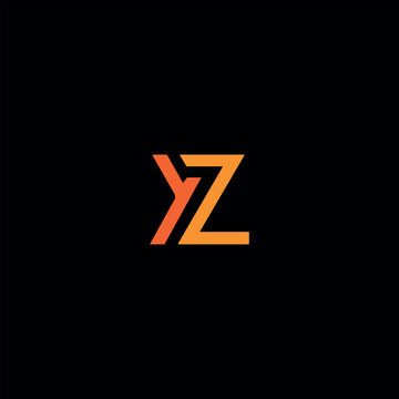 letter yz text logo design vector format