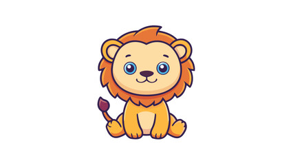 Obraz premium Cute Smiling Kawaii Character Minimal Flat Vector Illustration, Adorable Cartoon Mascot SVG