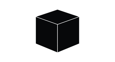 Fototapeta premium Isometric view of a black cube on a white background