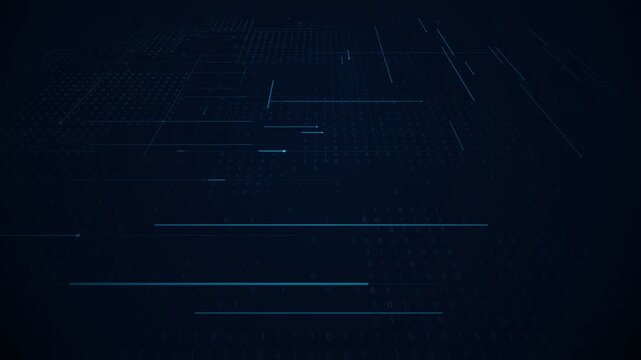 Abstract Binary Code Wave on Blue Background
