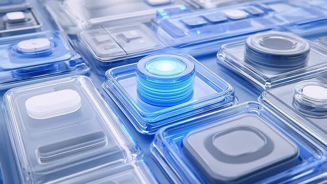 Futuristic control panels with glowing elements
