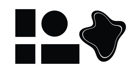 Abstract geometric shapes in black and white a striking silhouette © Bismillahadobe