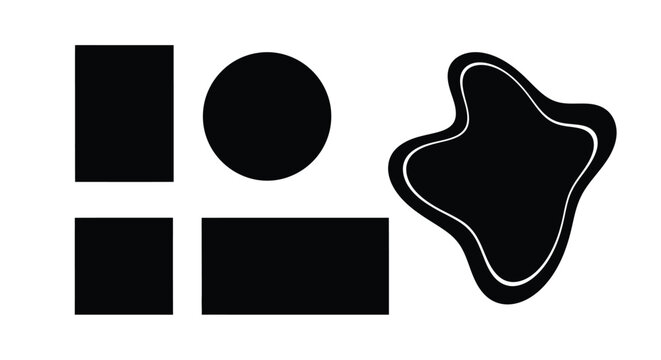 Abstract geometric shapes in black and white a striking silhouette