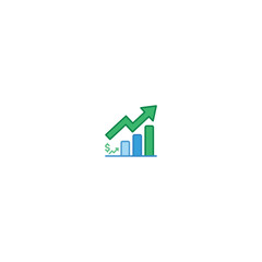 Fototapeta premium Green arrow graph with dollar sign.