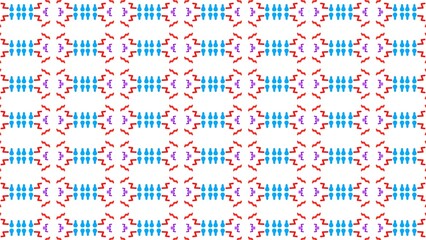 Obraz premium White Geometric Tribal Doodle Seamless Pattern