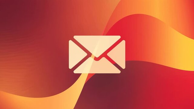 Mail notification envelope icon message alert animation modern minimal digital communication concept gradient background