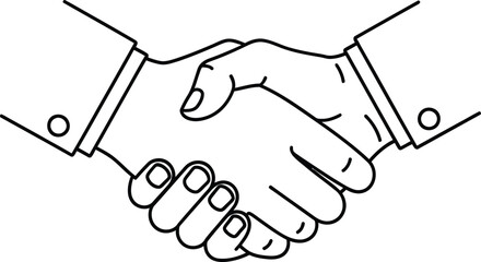 Fototapeta premium A symbolic handshake illustration representing agreement partnership and trust in a business context