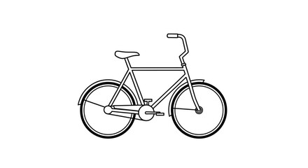 Fototapeta premium Line art drawing of a classic road bicycle, for urban commuting and leisure cycling, on a bright studio background.