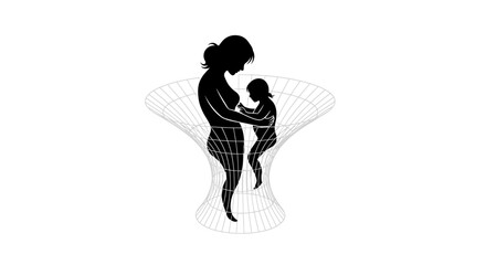 Obraz premium Mother holding baby in her arms.