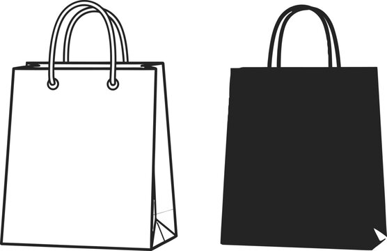 Two paper bags with handles illustration