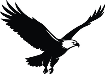 Obraz premium Soaring Eagle Silhouette Freedom, Power, and American Symbolism