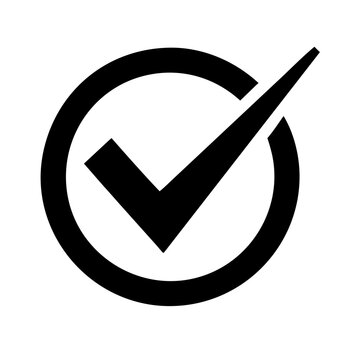 Black checkmark symbol in a circle