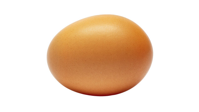 Smooth shelled brown chicken egg, perfectly isolated on transparent background for culinary use