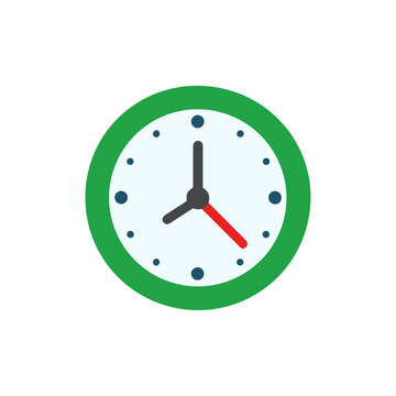 Wall clock icon logo flat vector design