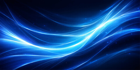 An abstract blue background with flowing wavy lines and a glowing fractal pattern creates a dynamic backdrop full of energy and smooth motion © LumenCraft