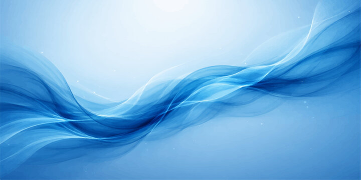 Abstract blue smoke background with soft wave design and smooth light curves creates a digital vector illustration of flowing motion on white texture for a modern web wallpaper backdrop