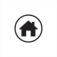 Fototapeta premium Home icon in a circle, house symbol for website homepage.