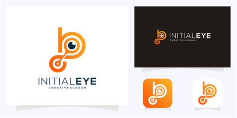 Letter B Combination with Eye and infinity logo design icon vector symbol. © semoro