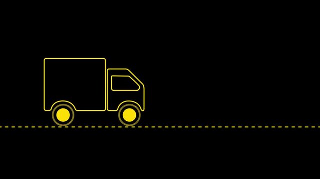 Shipping delivery truck icon, Free shipping service icon animation. Fast delivery icon, Motion graphics of car icon
