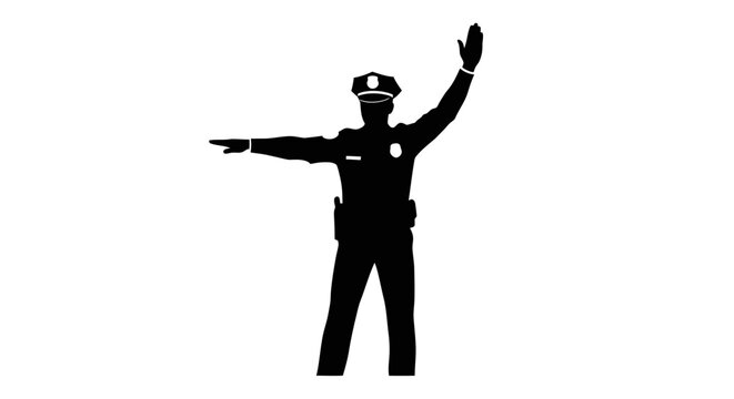 1 may, may day, Labor day icons representing international workers, silhouette of a police officer directing traffic, vector