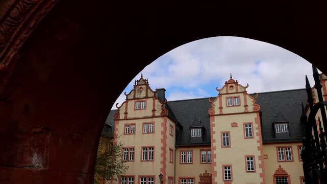 the historic german cityscape of friedberg 4k 50fps video