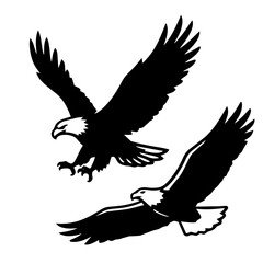 Fototapeta premium Vintage pen and ink style illustrations of eagles in vector format
