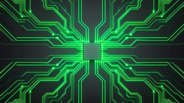 Green glowing circuit board pattern