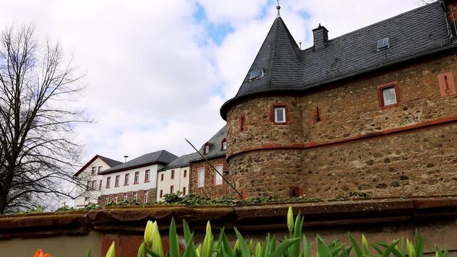 the historic german cityscape of friedberg 4k 25fps video
