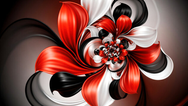 An abstract swirling floral design