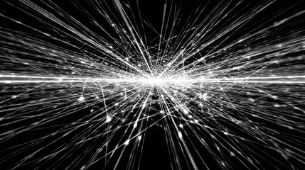Obraz premium Abstract Particle Collision Simulation with Bright Light Burst.