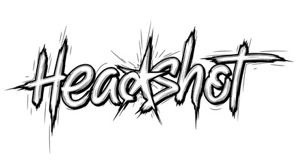 Obraz premium Headshot Text Logo - Aggressive Graffiti Style