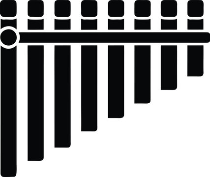 pan flute row of graduated tubes bound vector illustration on transparent background