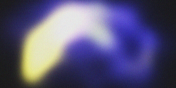 Abstract Grainy Gradient Background with Vibrant Purple and Yellow Neon Light Leaks