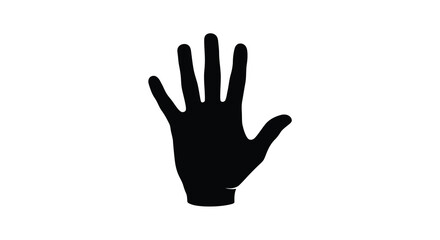 Obraz premium A stark black silhouette depicts an open human hand with fingers extended in a stopping gesture high quality professional detailed modern