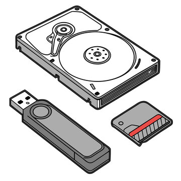 Hard drive, usb flash drive, and sd card