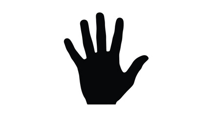 Obraz premium A stark silhouette of a human hand is displayed with all fingers extended showcasing a simple graphic form high quality professional