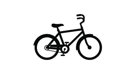 Fototapeta premium A minimalist black silhouette depicts a classic bicycle showcasing its frame wheels handlebars and pedals high quality professional detailed modern elegant