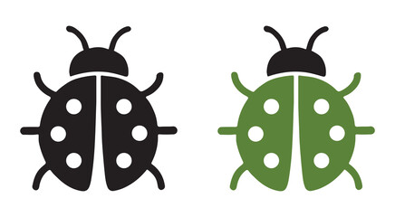 Obraz premium Set of ladybug icons vector illustration isolated on white, Flat style vector design, Garden insect vector set. 