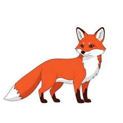 Obraz premium Charming Cartoon Red Fox Vector Illustration with Sparkling Eyes