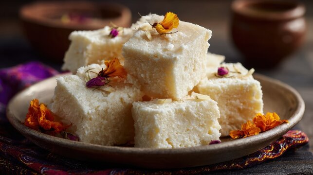 bengali sandesh traditional indian sweet in natural light