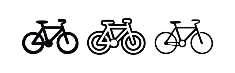Fototapeta premium Bicycle Bike Icon Set Vector Illustration