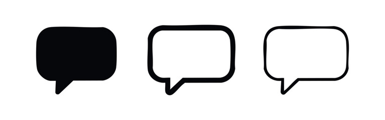 Fototapeta premium Rounded Square Speech Bubble Icons for Communication and Chat