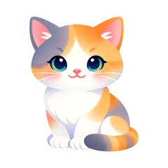 Fototapeta premium PNG Cute cartoon cat illustration.