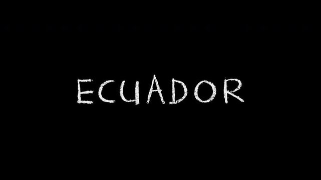 Ecuador word appearing with handwritten scribble effect