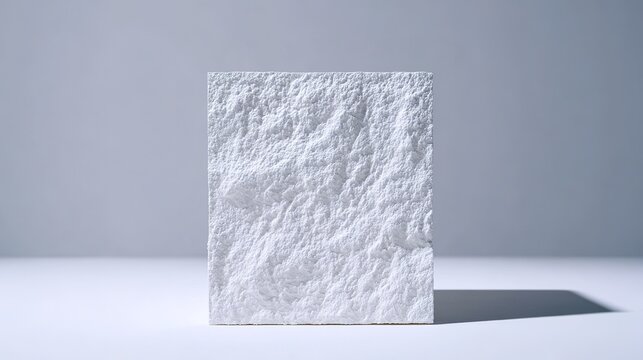 A high-quality studio photograph of a porous white refractory ceramic heat shield tile in 