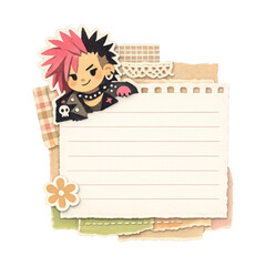 Fototapeta premium PNG Punk-themed scrapbook note design.