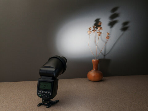 Off-camera flash with snoot creating a spotlight effect and directing shadows where the photographer wants